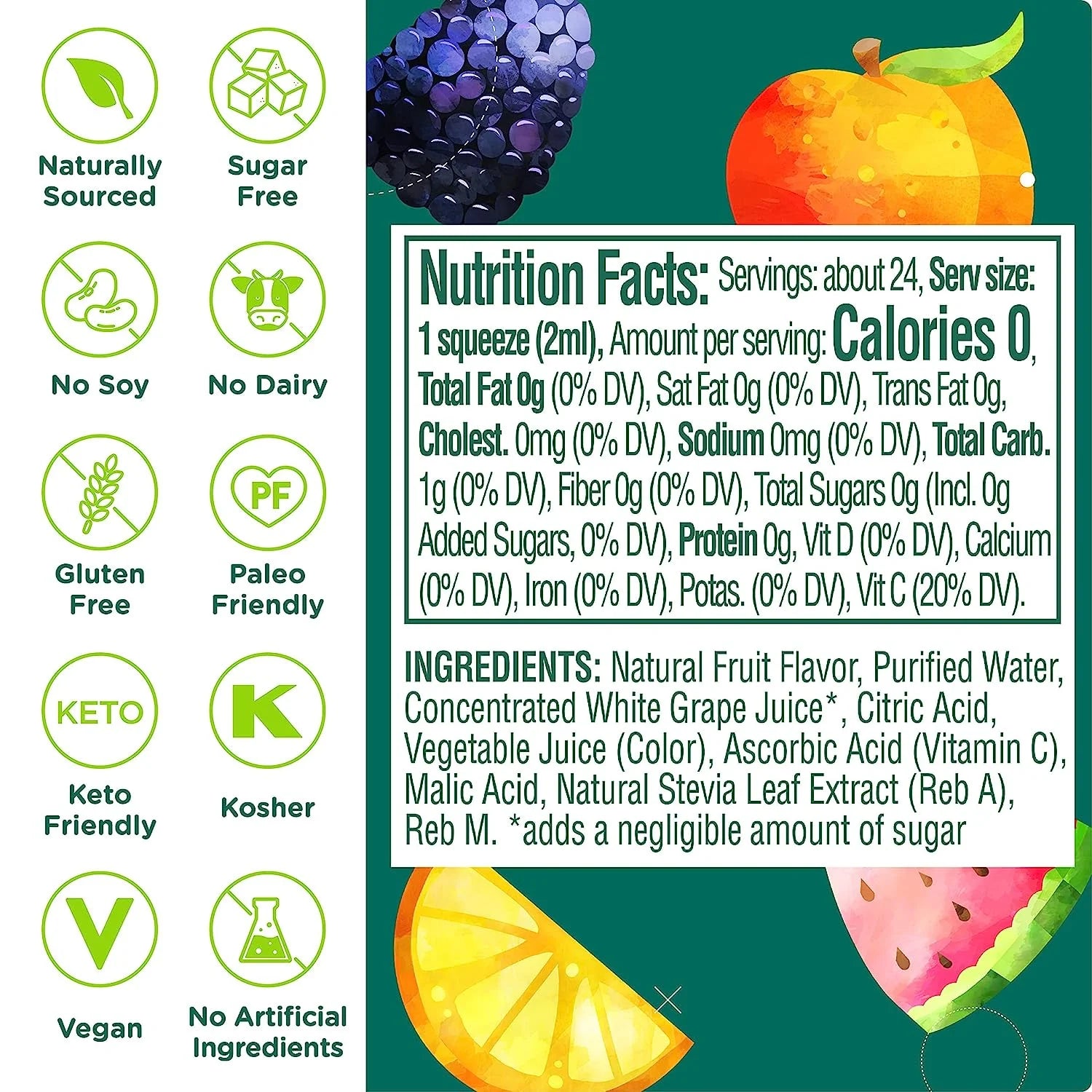 Liquid Water Enhancer Variety, Sugar Free, Zero Calories, 5 Bottles P47264