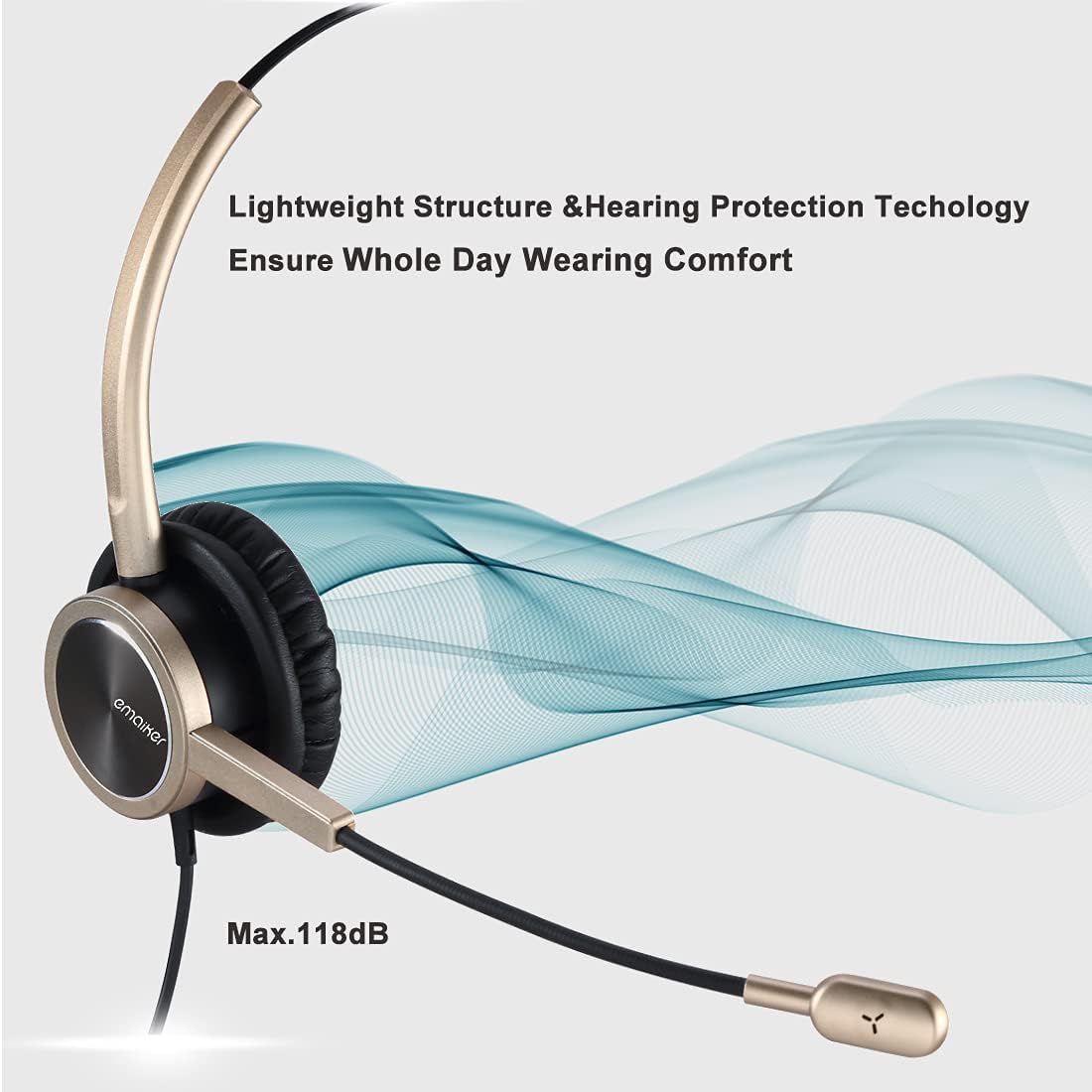 Gold USB Headset with Noise Cancelling Microphone X6169