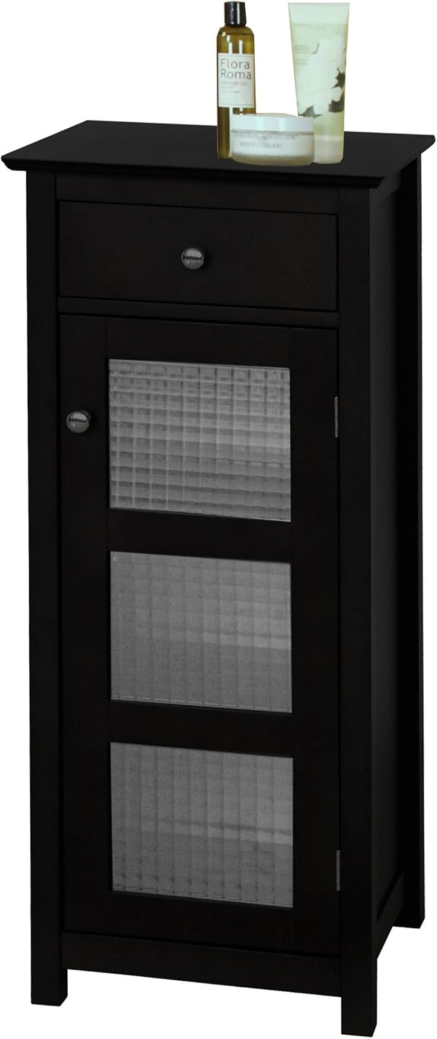 Espresso Floor Cabinet with One Door and One Drawer T7018
