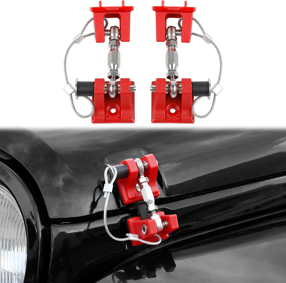Stainless Steel Locking Hood Latch Kit for Jeep Wrangler JK E335916