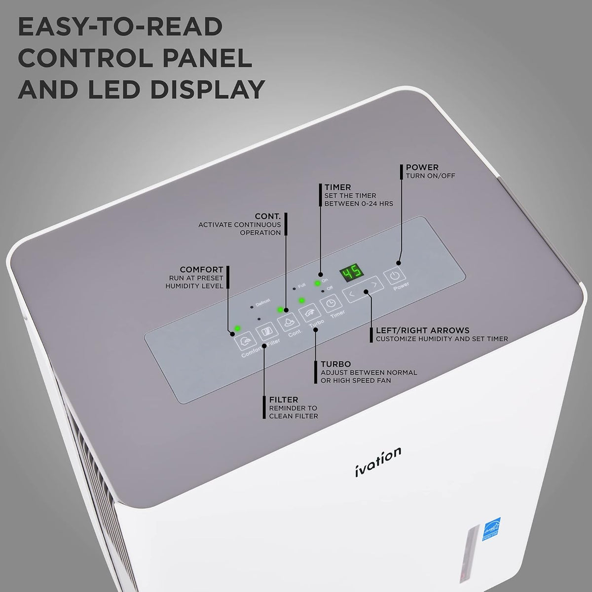 1,500 Sq. Ft Energy Star Dehumidifier with Continuous Drain Hose Connector E717666