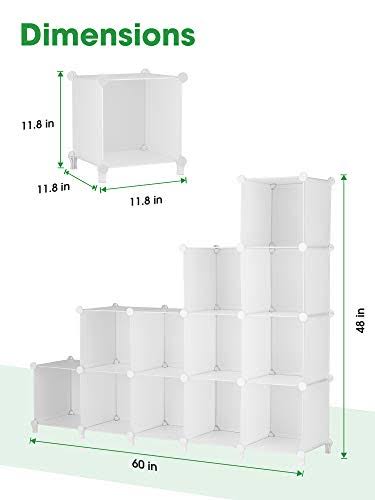 12-Cube Plastic Storage Shelves with Wooden Mallet U52814