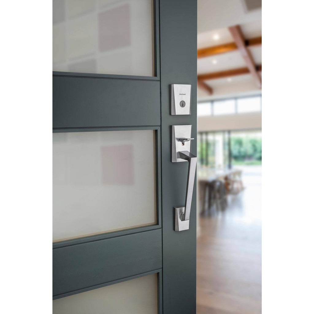 Satin Chrome Keyed Entry Handleset with SmartKey U145