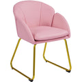 Pink Velvet Armchair with Metal Legs X8292