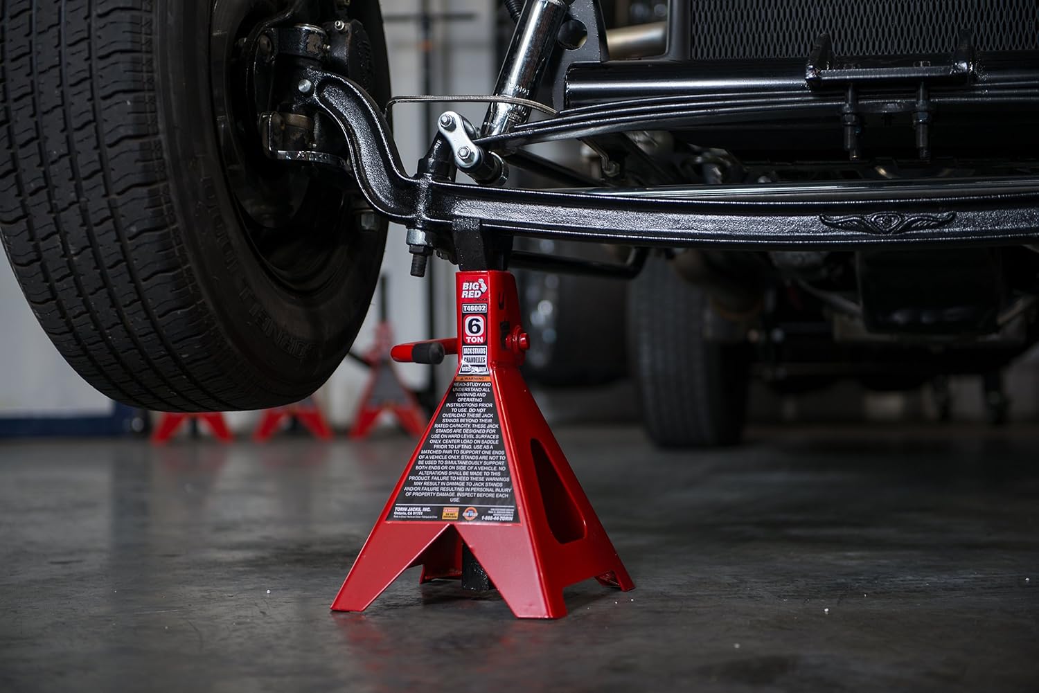 Steel Jack Stands 6 Ton Capacity Red 1 Pair R166836