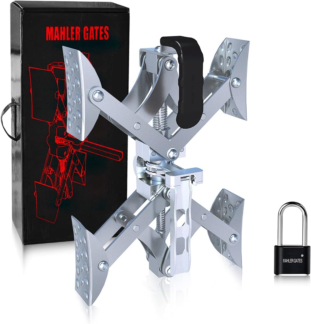 X-Shaped Wheel Chock Stabilizer with Integrated Wrench & Anti-Theft Code Locked, Pack of 2 F598800