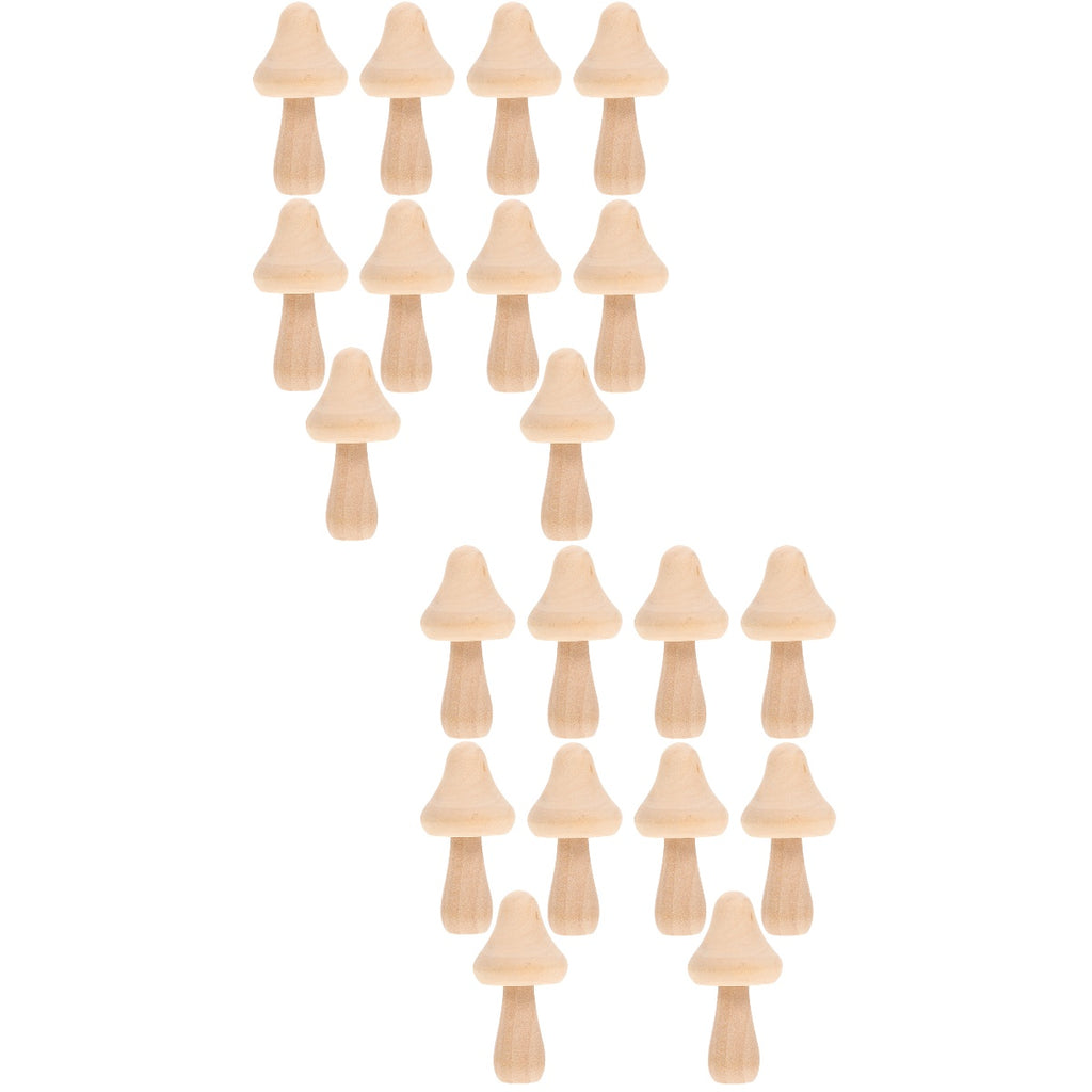 20 Pcs Wooden Mushroom Peg Dolls Set G3312