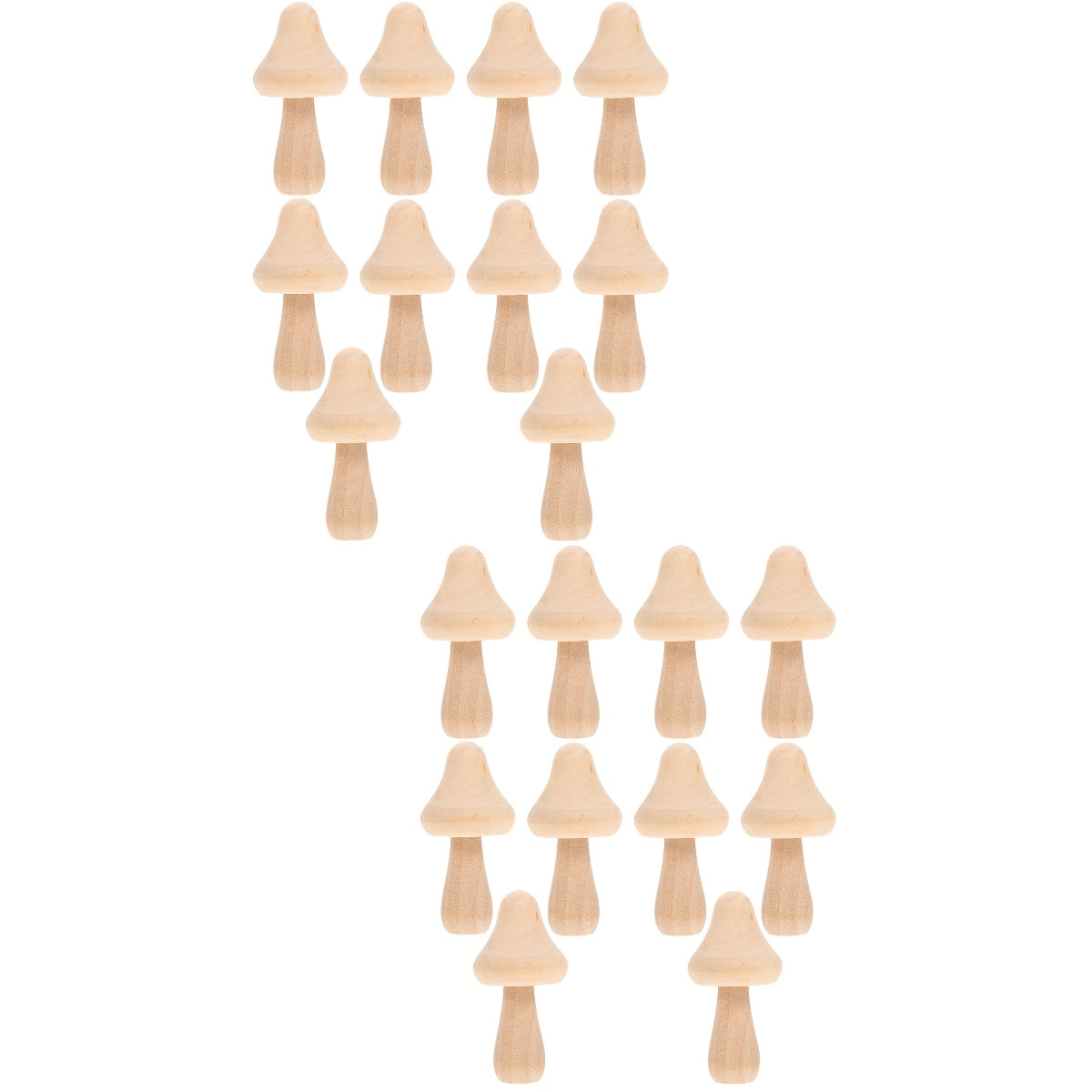 20 Pcs Wooden Mushroom Peg Dolls Set G3312