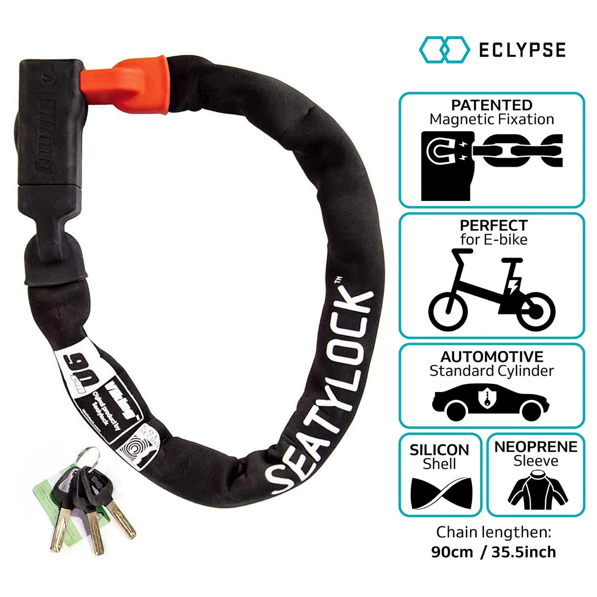 Viking90 Bicycle Lock - 10mm, 90cm, Black M58623