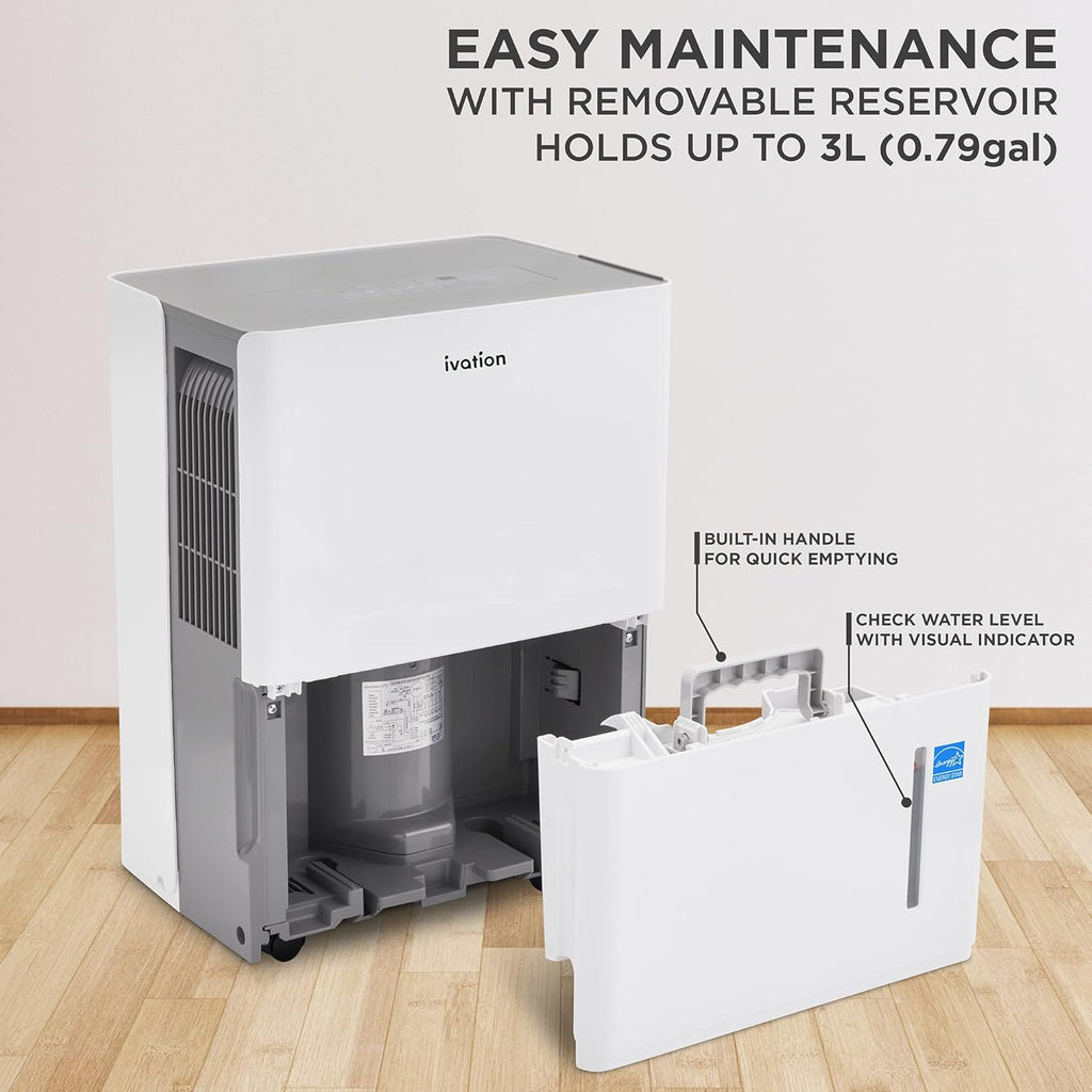 1,500 Sq. Ft Energy Star Dehumidifier with Continuous Drain Hose Connector E717666
