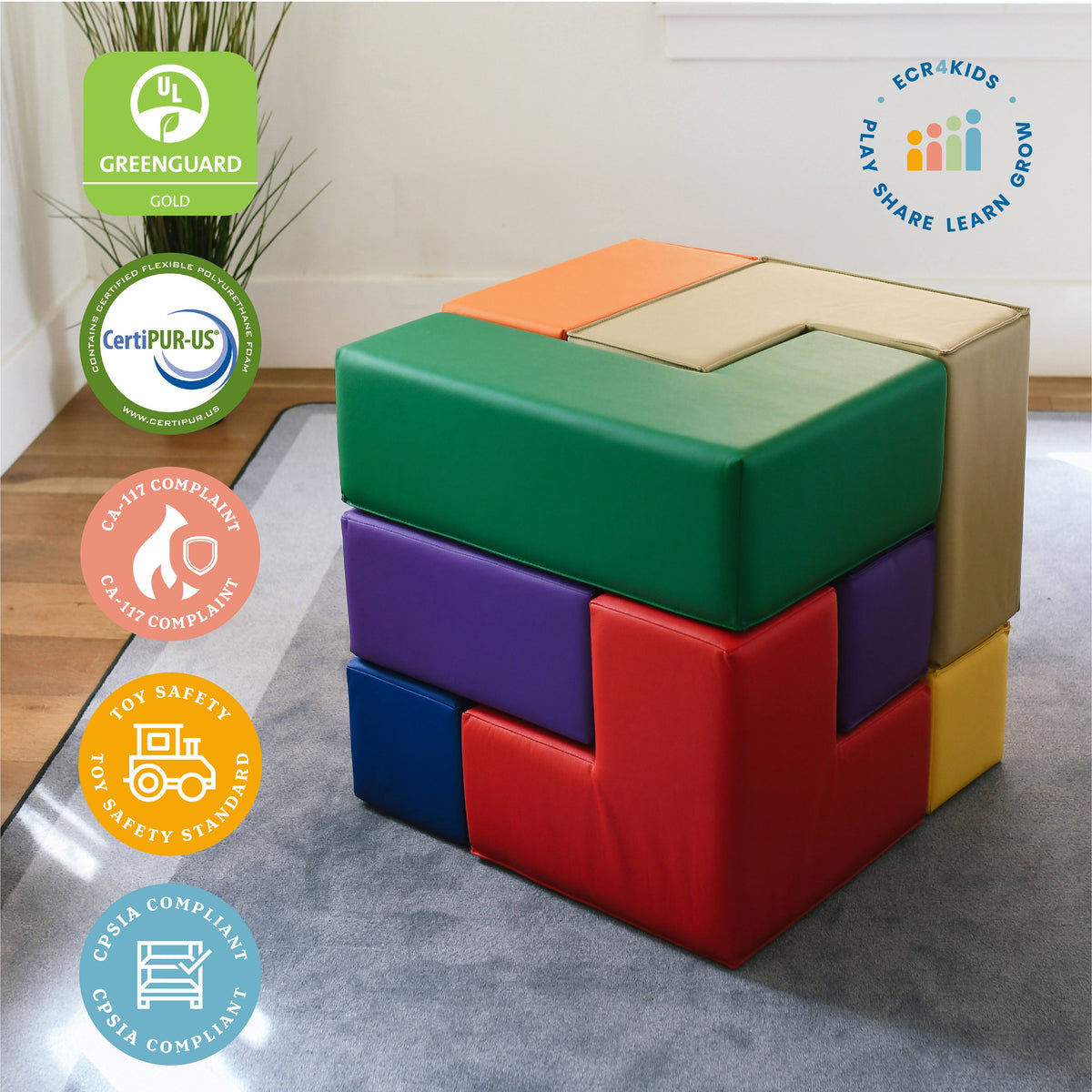 7-Piece Assorted Colors Soft Foam Blocks T130