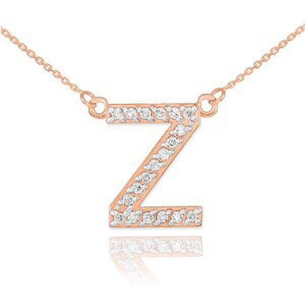 14k Rose Gold Diamond Initial Necklace L845077