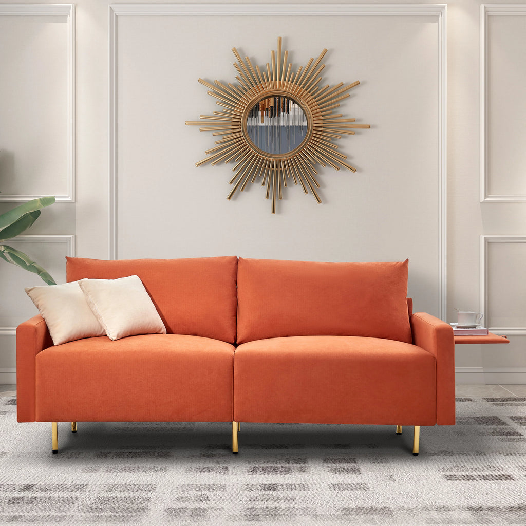 Navy Blue Upholstered 2-Seat Loveseat Sofa U547