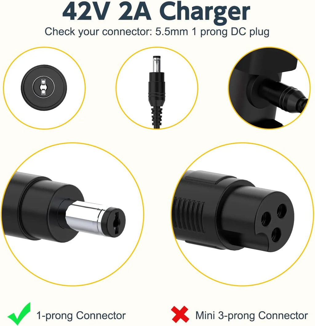 42V Charger for Swagtron Swagcycle EB Series Electric Bike V126592