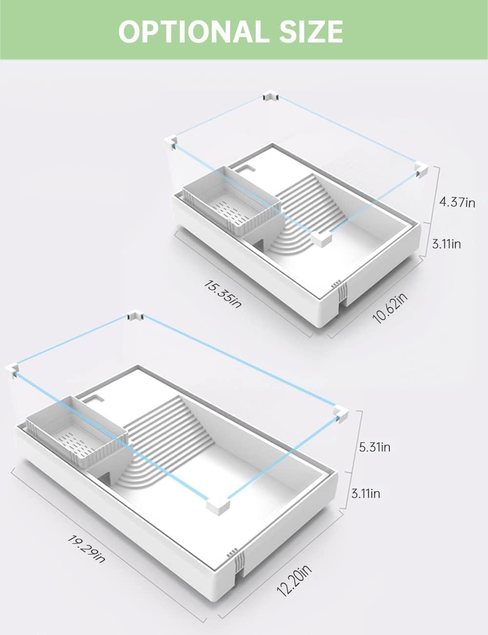 Glass Turtle Tank Aquarium with Basking Platform, Bottom Drain Design H45568
