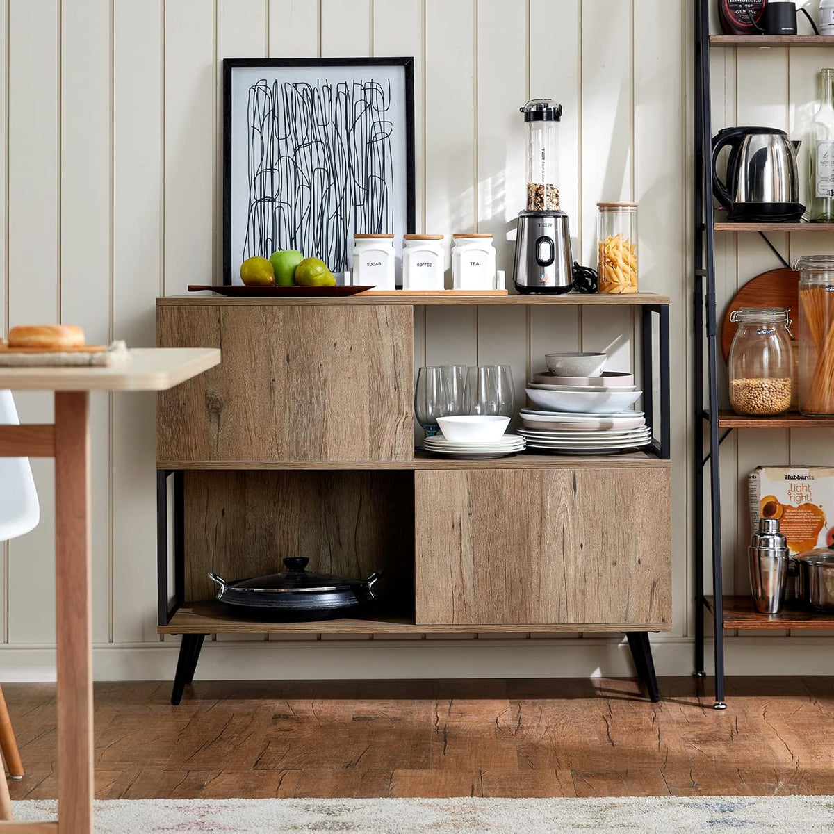 Brown Wood Console Table with Storage Cabinet X8573