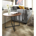 Modern Classic Round End Table with Recycled Natural Steel and Satin Etched Tempered Glass Top X8037