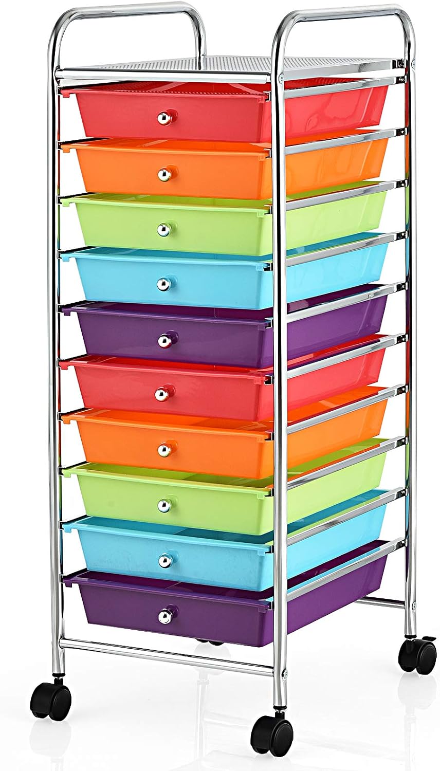 10 Drawer Rolling Storage Cart (Black) F4981