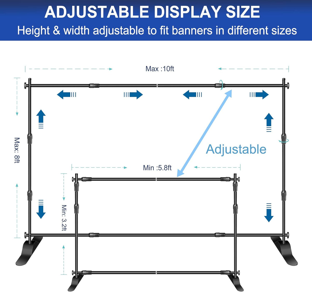10x8ft Heavy Duty Banner Stand Backdrop with Carry Bag J6416