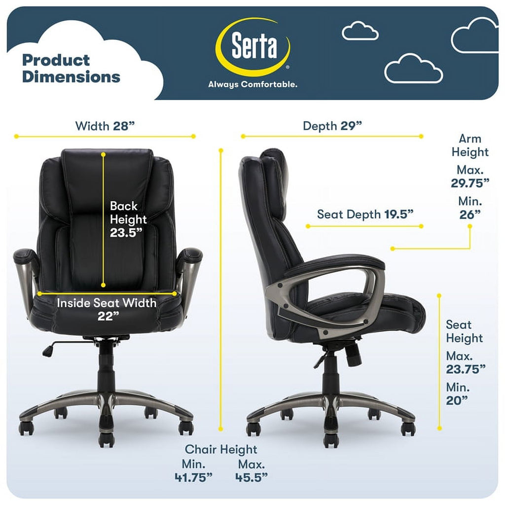 2-Piece Set with Standing Desk and Bonded Leather Office Chair G868