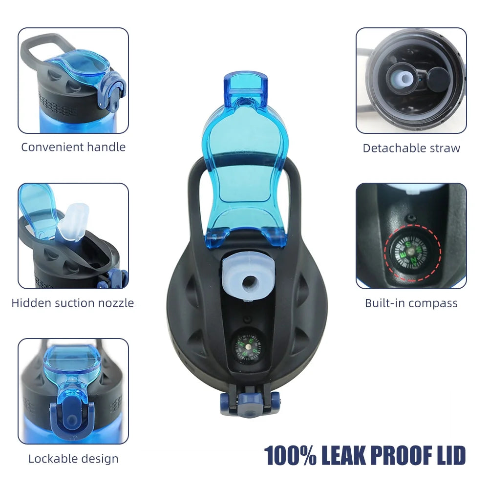 Blue Tritan Water Bottle with Filter Lockable Lid J118