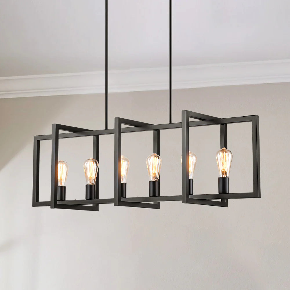 6-Light Dimmable Aluminum Kitchen Island Chandelier V790