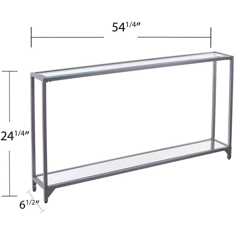 Narrow Metal Console Table - Silver D76837