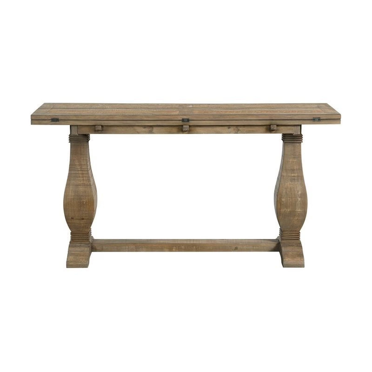 Reclaimed Natural Brown Solid Wood Flip Top Sofa Table D369