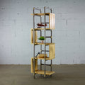 Brushed Brass Gray Natural Etagere Bookcase F780696
