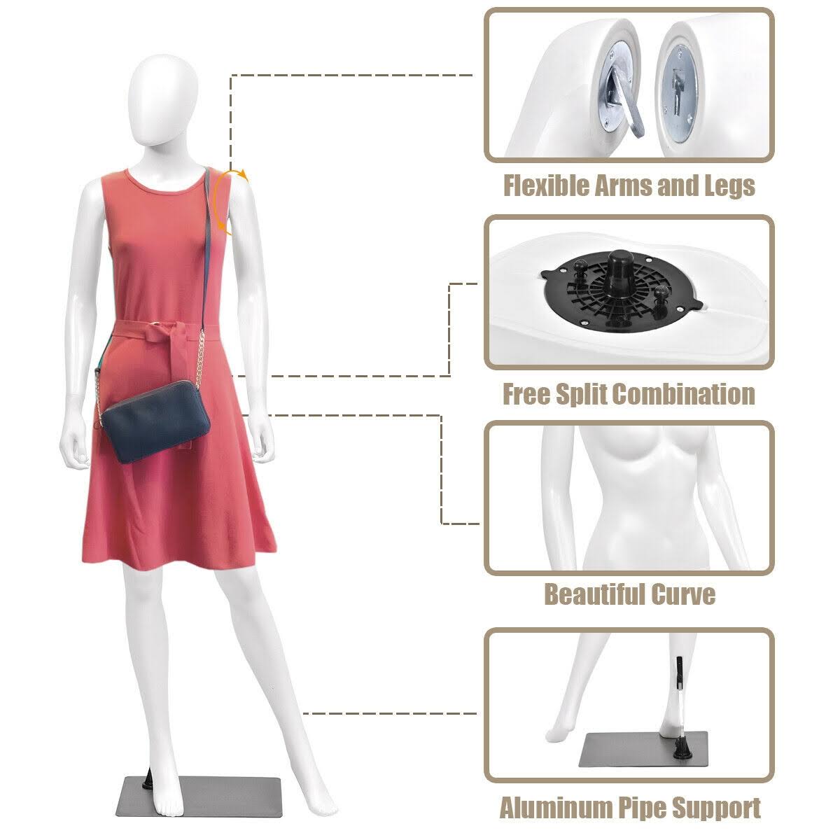 Full Body Female Mannequin with Metal Stand W7378
