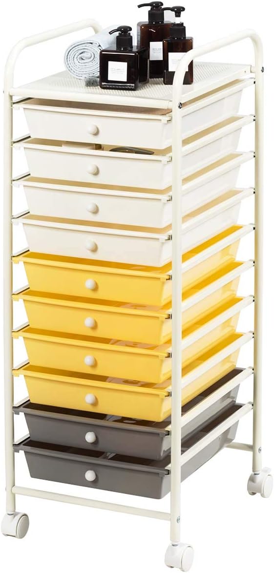 10 Drawer Rolling Storage Cart (Black) F4981