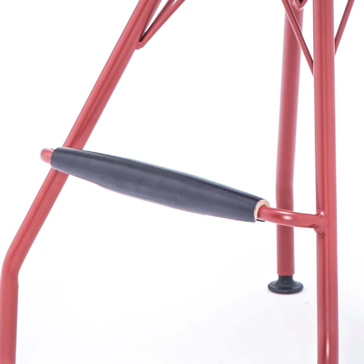 Dark Red 30 Inch Faux Leather Metal Barstool Set of 2 Z391