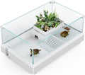 Glass Turtle Tank Aquarium with Basking Platform, Bottom Drain Design H45568