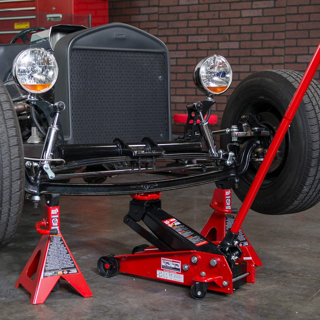 Steel Jack Stands 6 Ton Capacity Red 1 Pair R166836