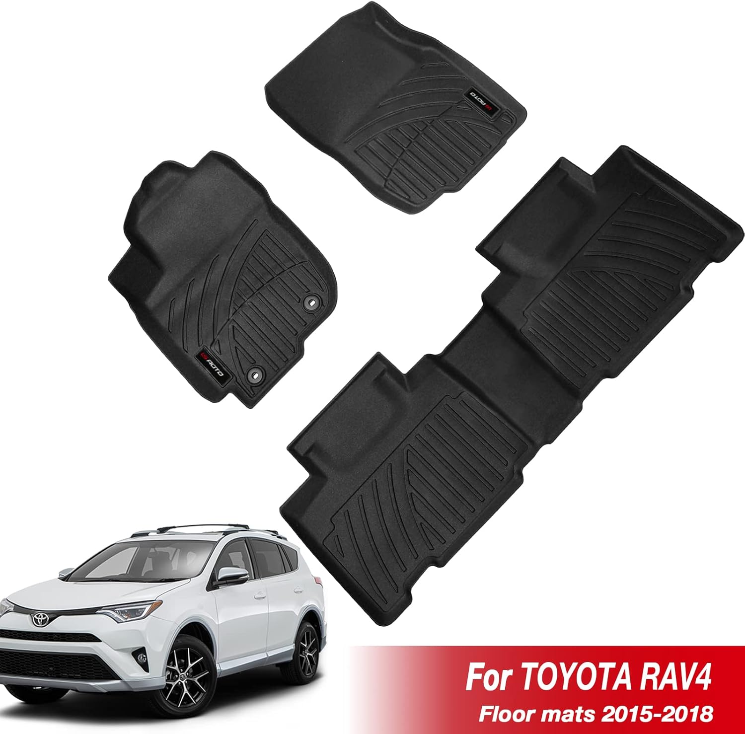 3D All Weather Floor Liners with TPV Material Black T39904