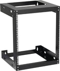 Black 18 inches Depth 2 Post Open Frame 19 Wall Mount Rack Y3471