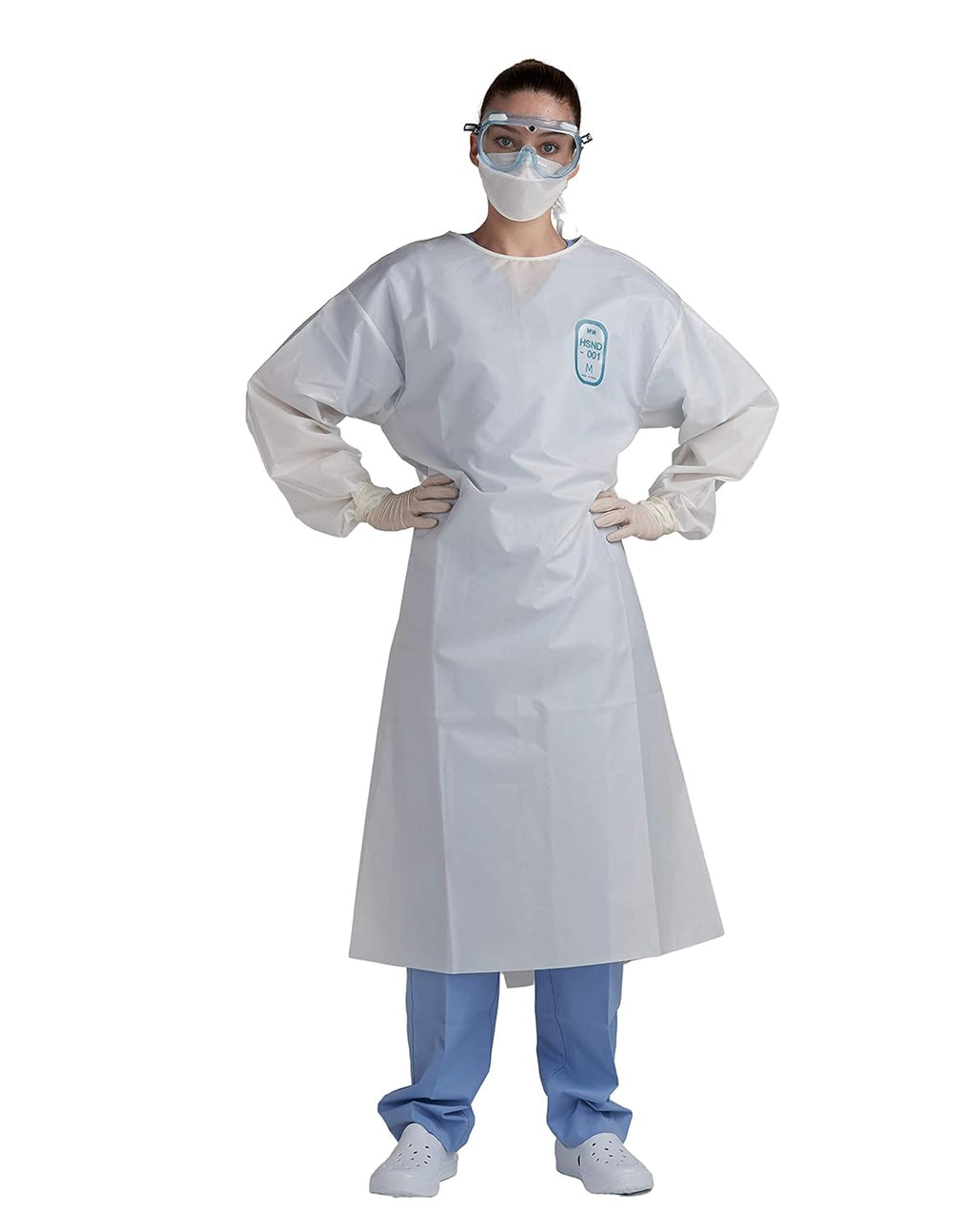 White Washable Reusable Isolation Gowns (Large) Q772358