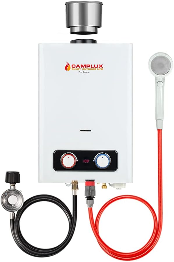 1.58 GPM Outdoor Propane Tankless Water Heater with S/S Rain Cap R897