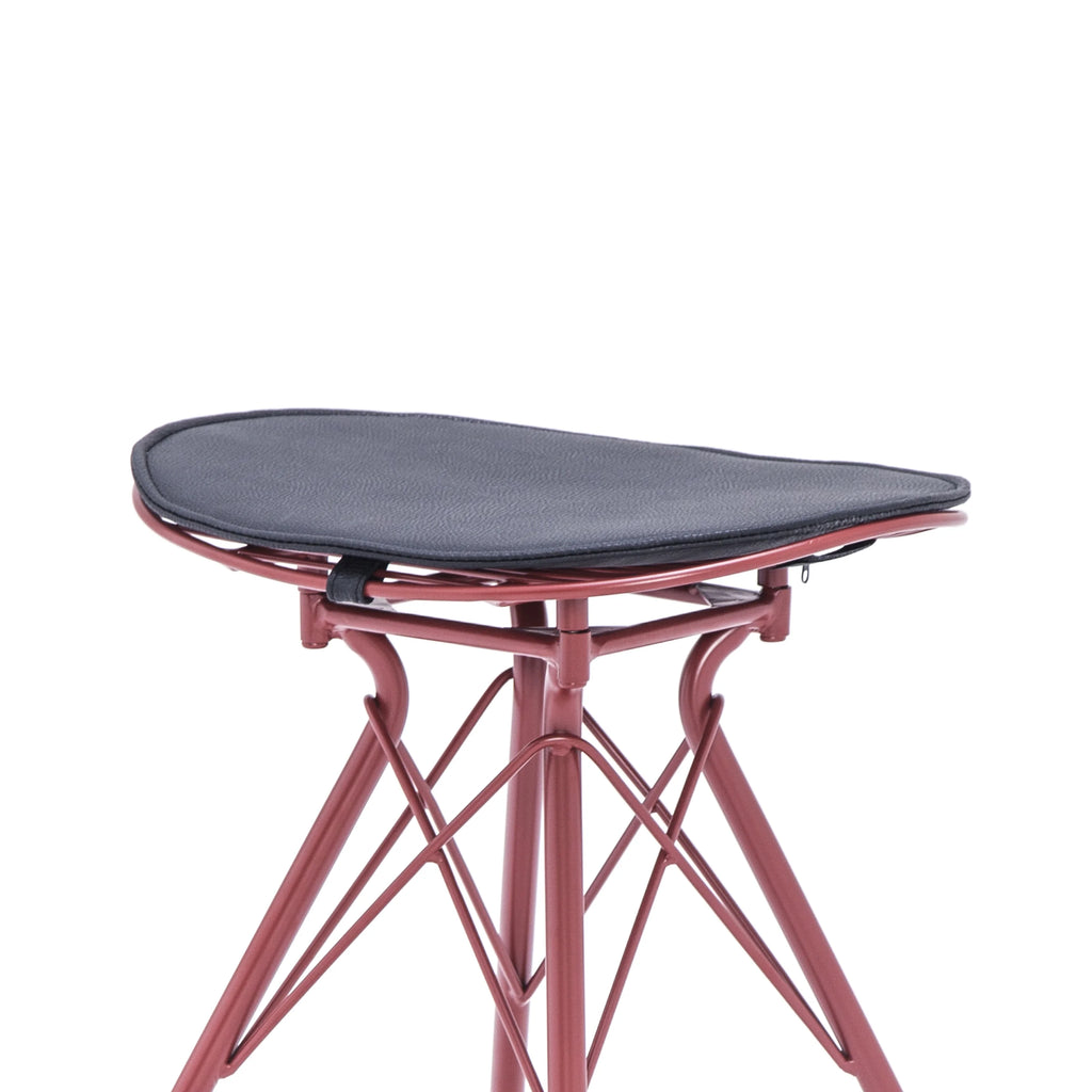 Dark Red 30 Inch Faux Leather Metal Barstool Set of 2 Z391