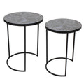 Set of 2 Black Round Accent Tables L8900