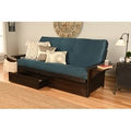 Espresso Full-Size Futon Frame with Innerspring Mattress and Storage Drawers C927