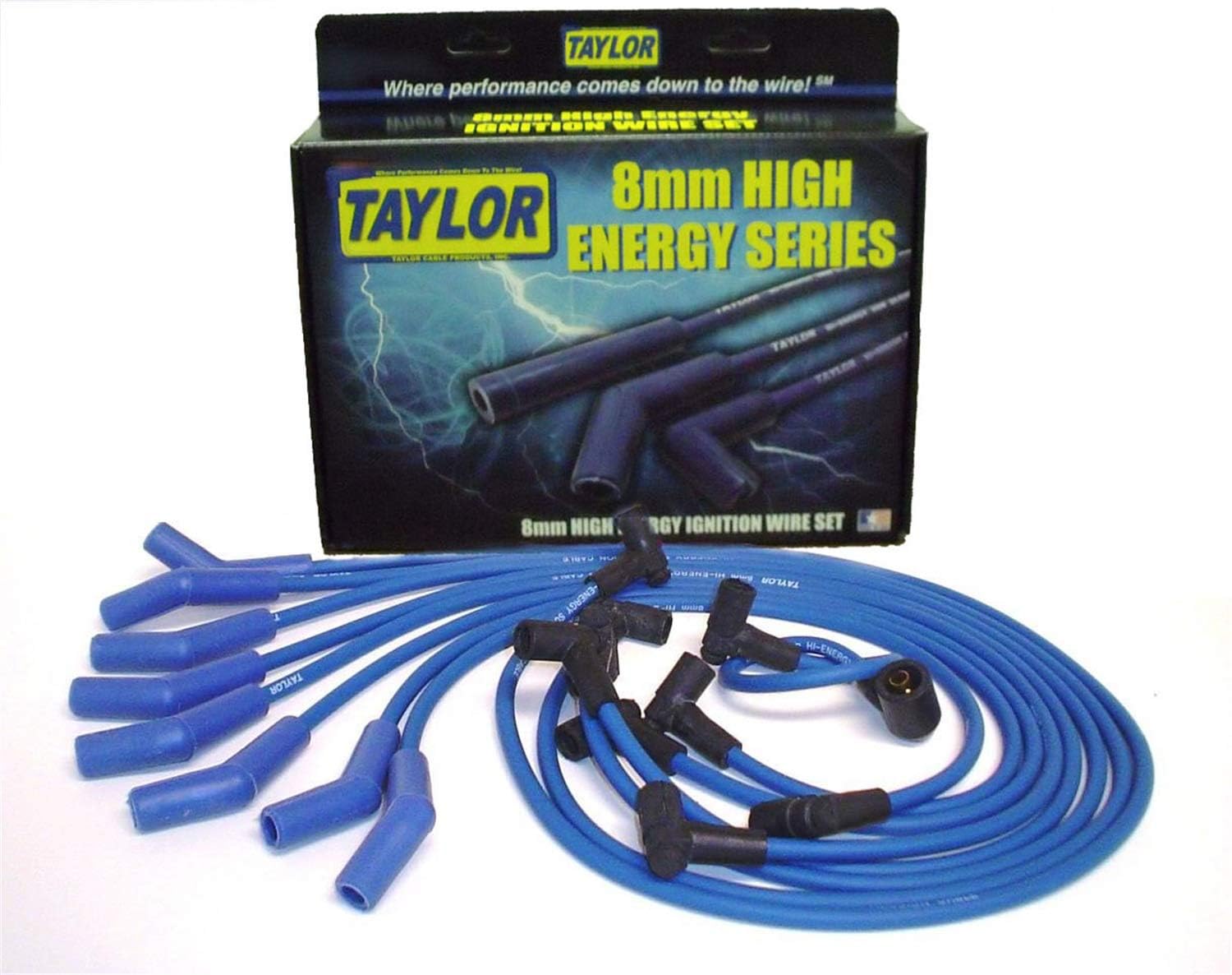Blue 8mm Spark Plug Wire Set Pack of 2 D3409