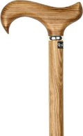 Genuine Zebrano Derby Walking Cane with Silver Collar O61640