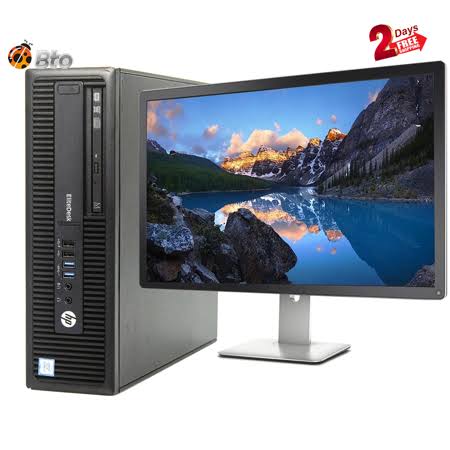 HP EliteDesk 800 G1 SFF Desktop Computer Core i7-4th, 8GB Ram, 480GB Ssd, 500GB Hdd, 24 inch LCD, Keyboard & Mouse, Wifi G6655