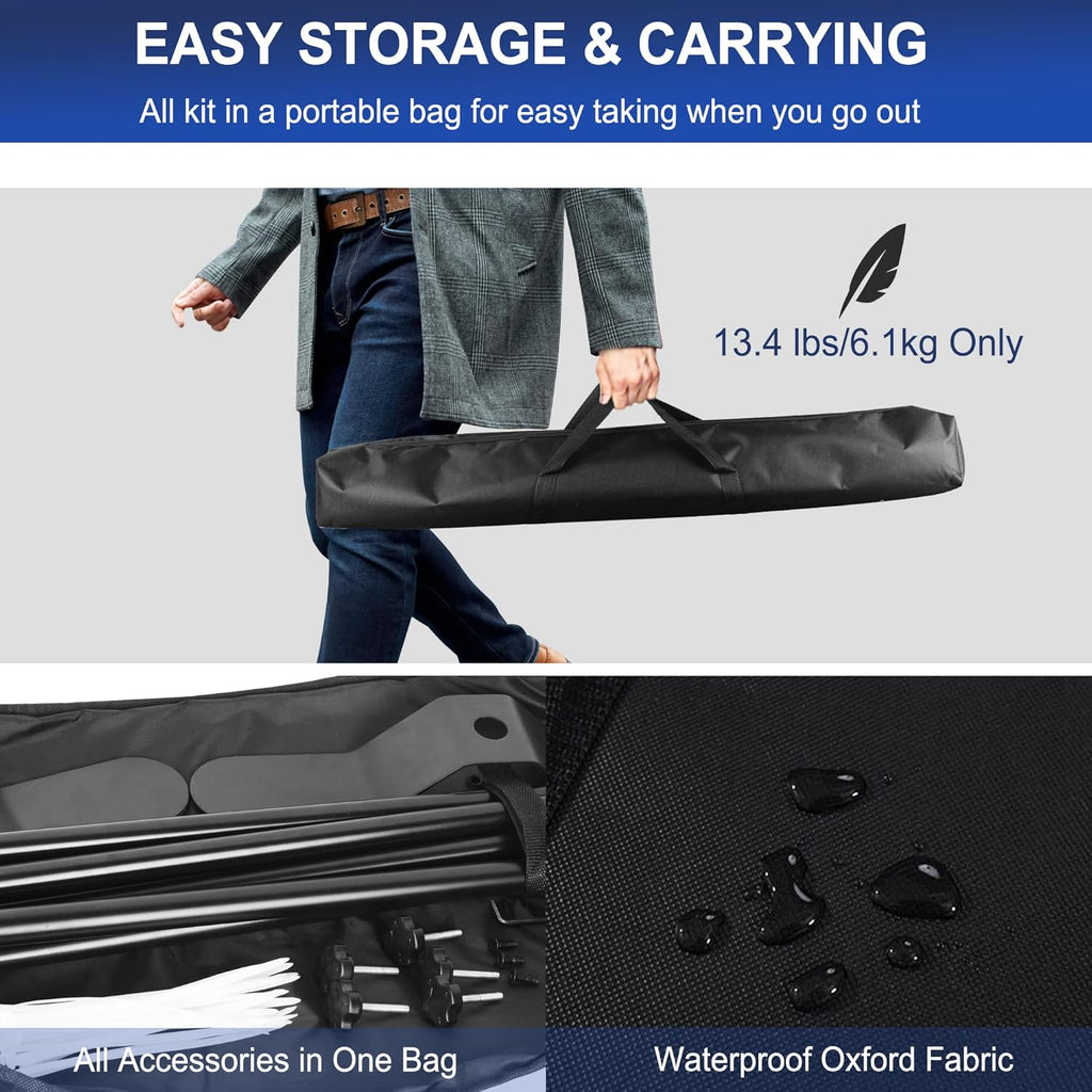 10x8ft Heavy Duty Banner Stand Backdrop with Carry Bag J6416