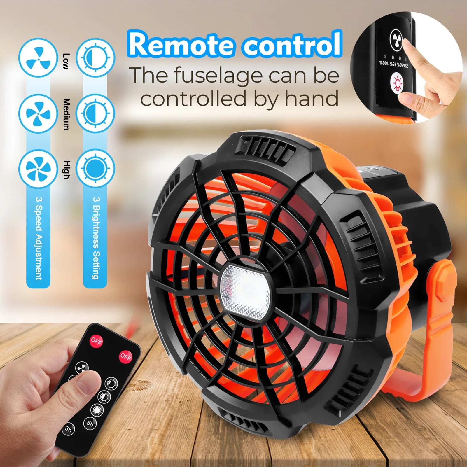 2-in-1 Camping Fan Lantern Power Bank N40442