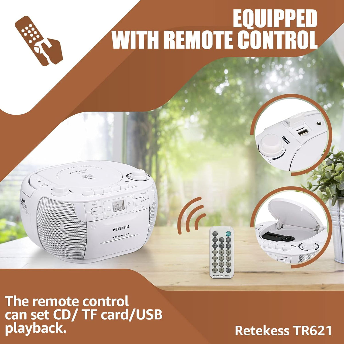 CD and Cassette Player Combo with Remote Control D402