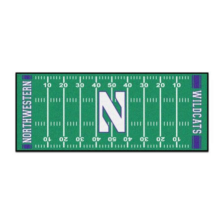 NCAA Northwestern University 30 inch x 72 inch Nylon Face Durable Non-Skid Washable Foot Mat B846