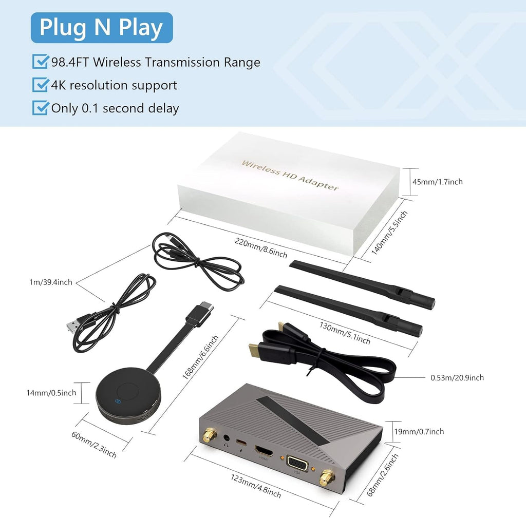 Wireless HDMI Transmitter and Receiver 4K Extender Kit U917601