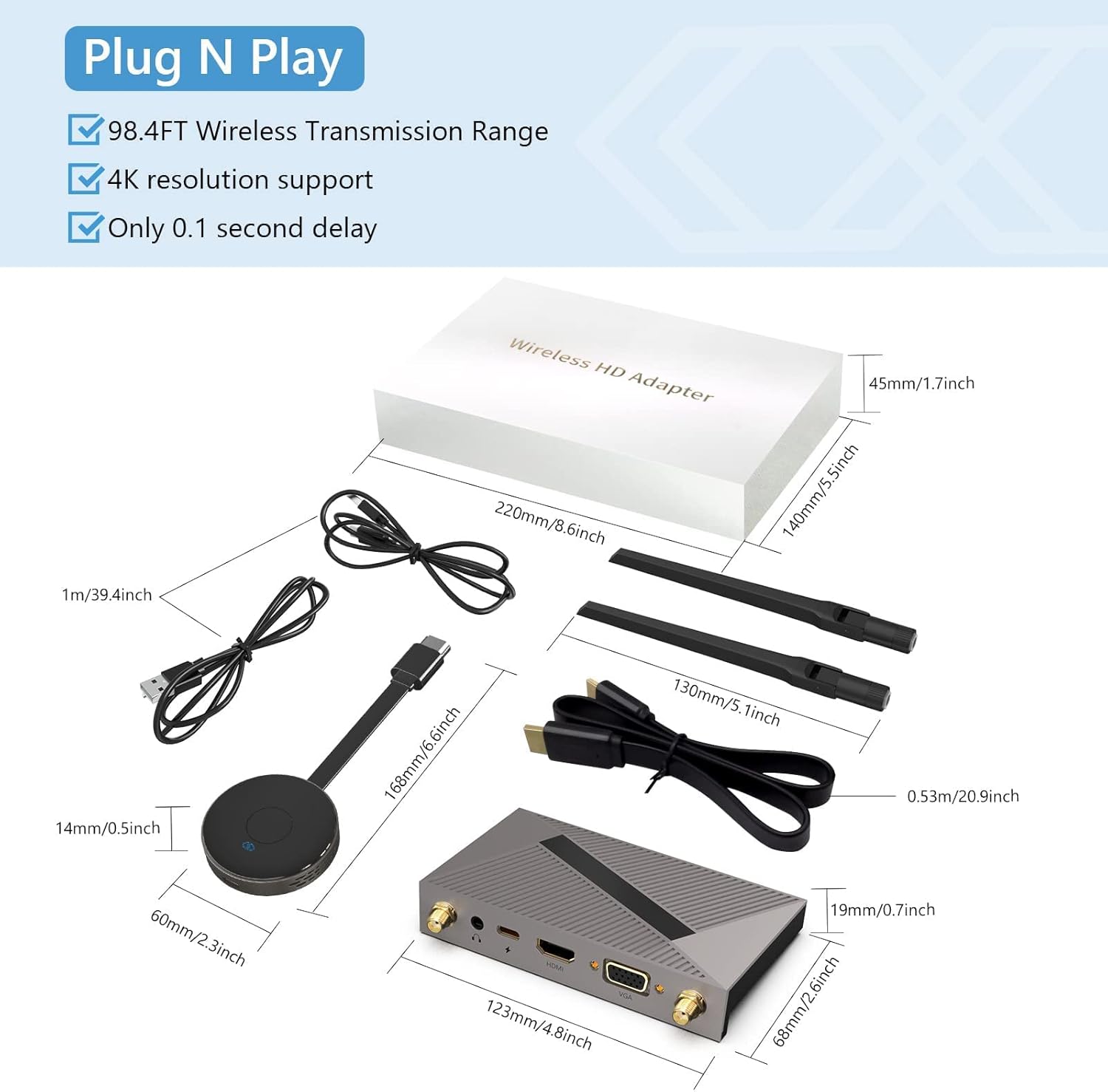 Wireless HDMI Transmitter and Receiver 4K Extender Kit U917601